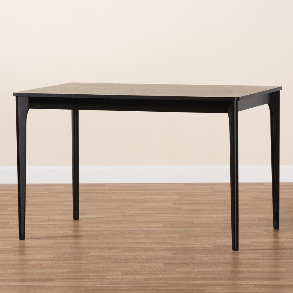 Baxton Studio Sherwin Mid-Century Modern Black Finished Wood Dining Table