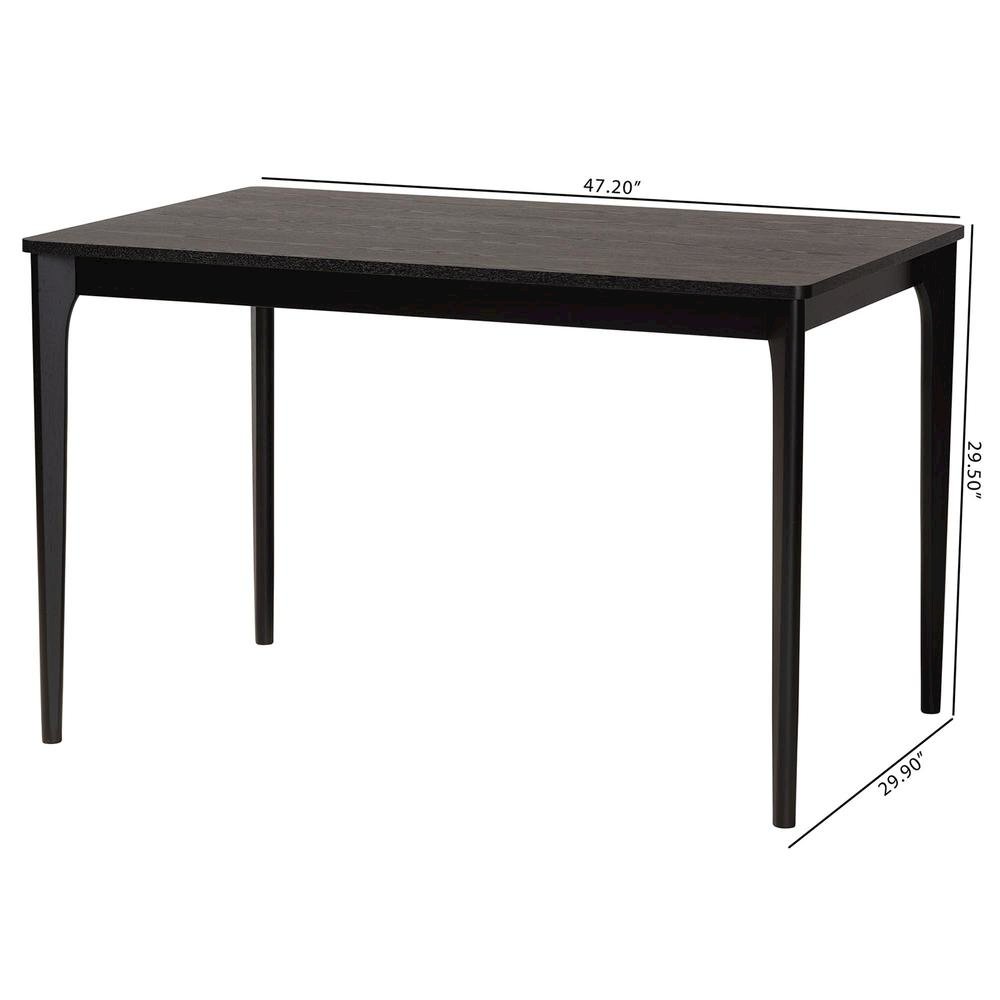 Baxton Studio Sherwin Mid-Century Modern Black Finished Wood Dining Table