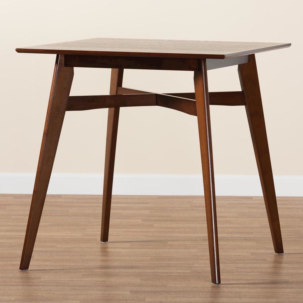 Leena Mid-Century Modern Walnut Brown Finished Wood Counter Height Pub Table