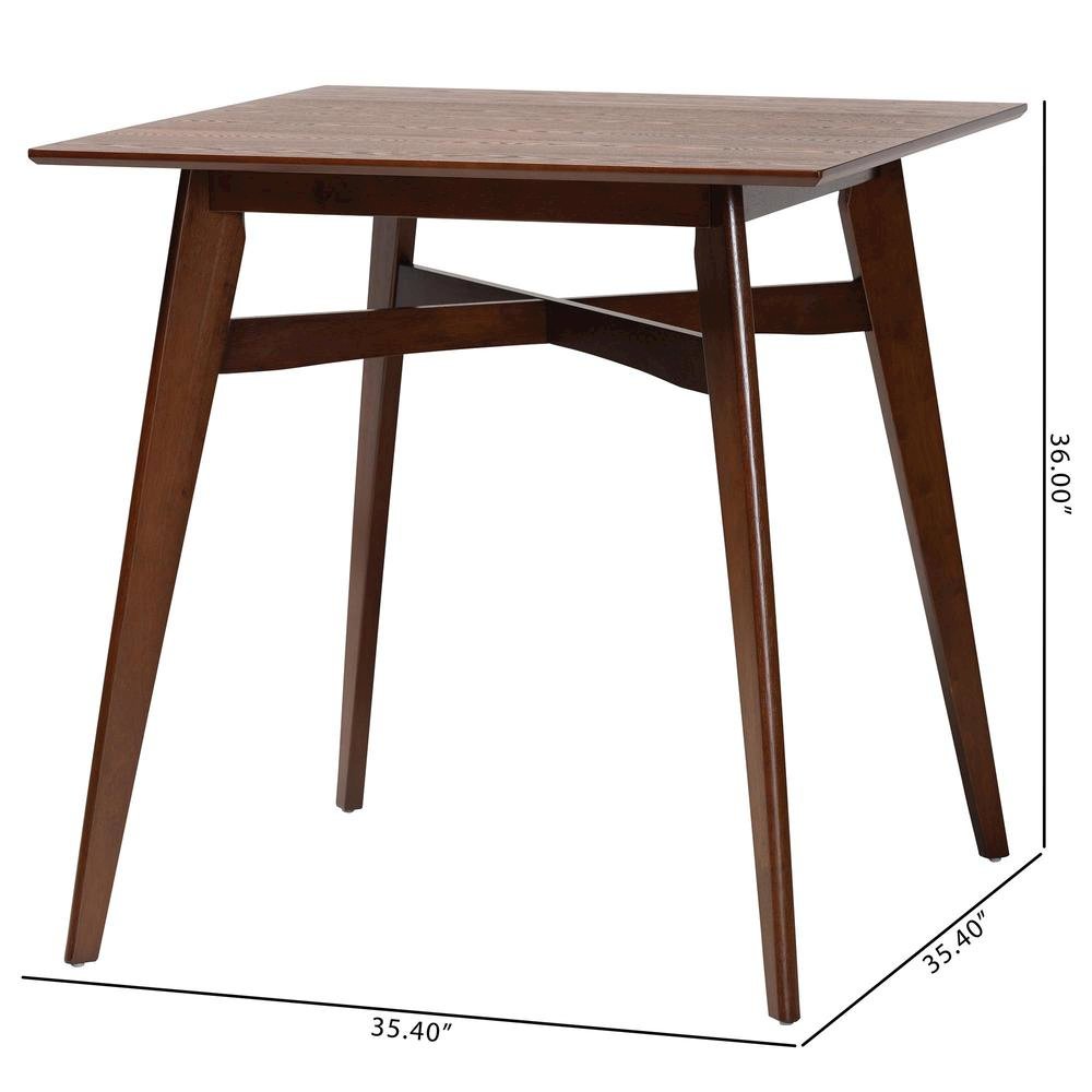 Leena Mid-Century Modern Walnut Brown Finished Wood Counter Height Pub Table