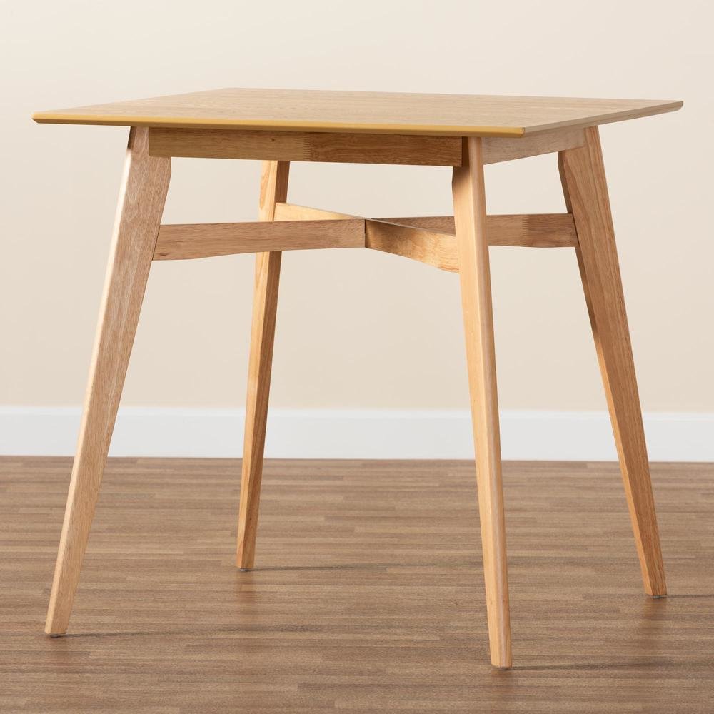 Leena Mid-Century Modern Natural Oak Finished Wood Counter Height Pub Table