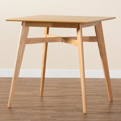 Leena Mid-Century Modern Natural Oak Finished Wood Counter Height Pub Table