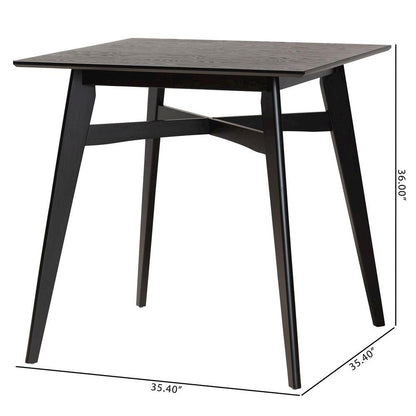 Leena Mid-Century Modern Black Finished Wood Counter Height Pub Table