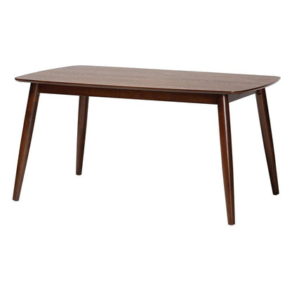 Grey Fabric and Walnut Brown Finished Wood 7-Piece Dining Set