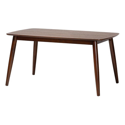 Grey Fabric and Walnut Brown Finished Wood 7-Piece Dining Set