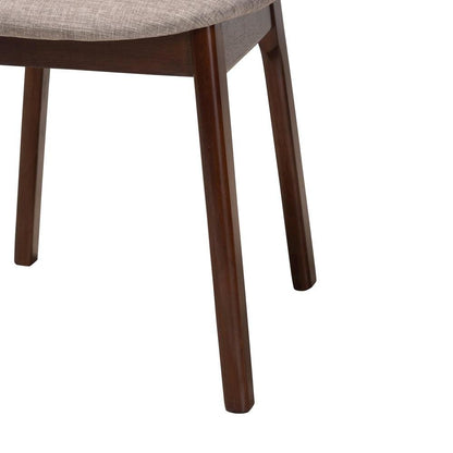 Grey Fabric and Walnut Brown Finished Wood 7-Piece Dining Set
