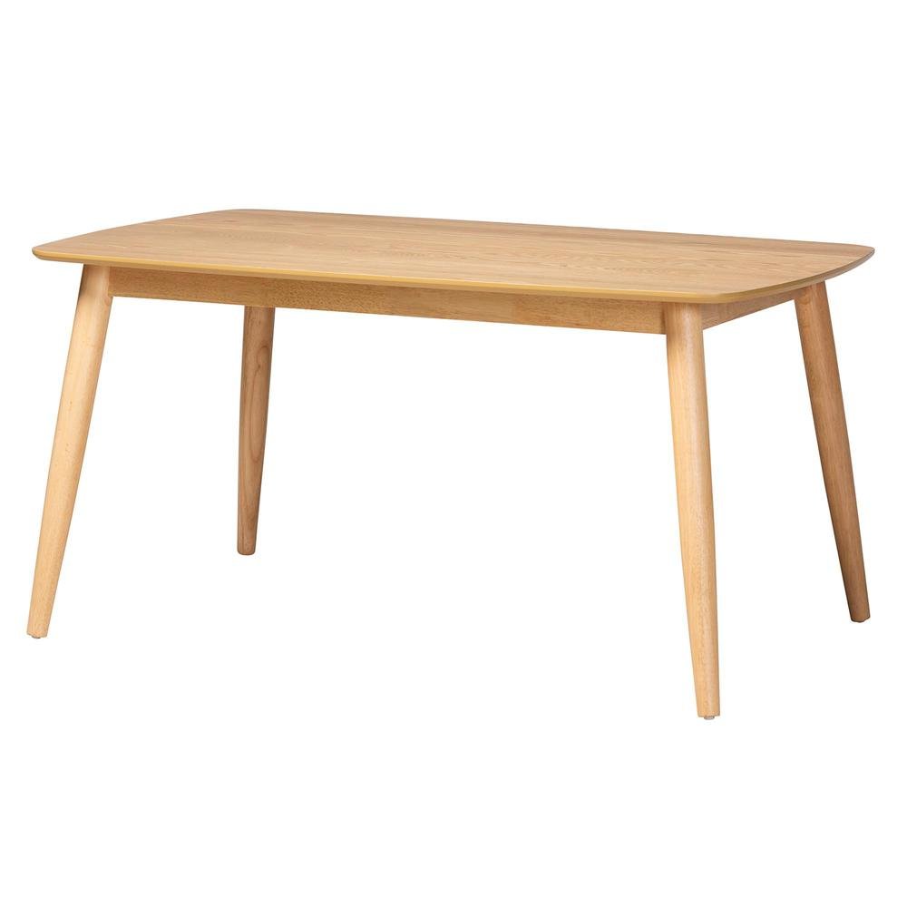Grey Fabric and Natural Oak Finished Wood 7-Piece Dining Set