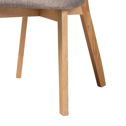 Grey Fabric and Natural Oak Finished Wood 7-Piece Dining Set