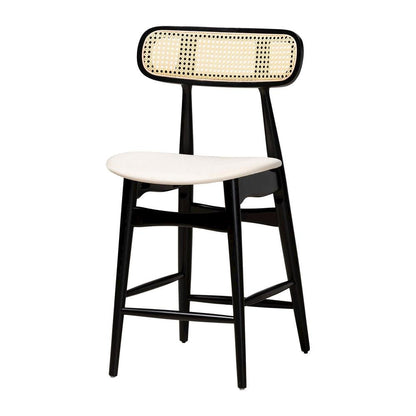 Tarana Mid-Century Modern Cream Fabric and Black Finished Wood 5-Piece Pub Set