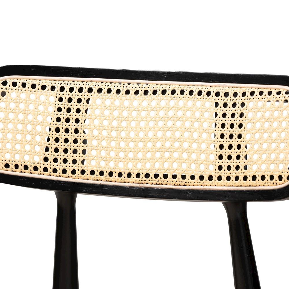 Tarana Mid-Century Modern Cream Fabric and Black Finished Wood 5-Piece Pub Set