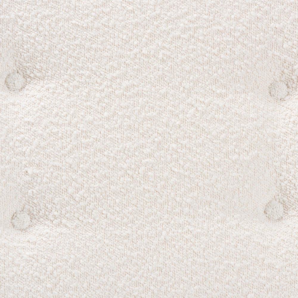 Chenoa Japandi Cream Boucle Fabric and Walnut Brown Finished Wood Bench