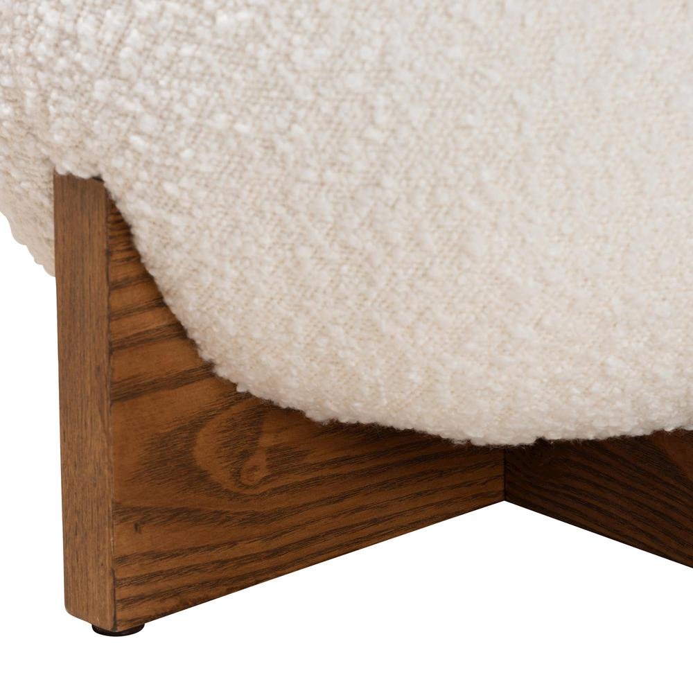 Walnut Brown Finished Wood Ottoman Footstool