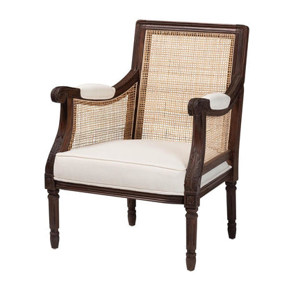 Dark Brown Finished Wood Accent Chair