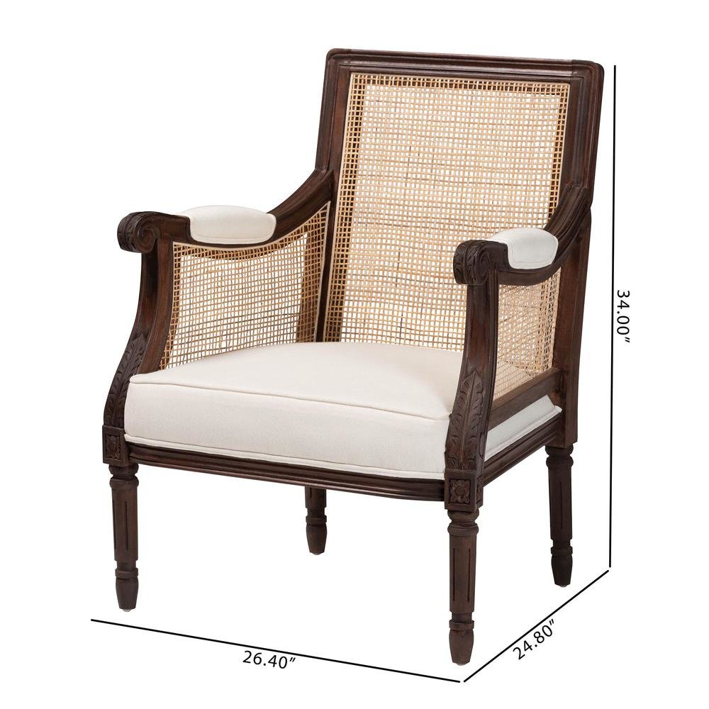 Dark Brown Finished Wood Accent Chair