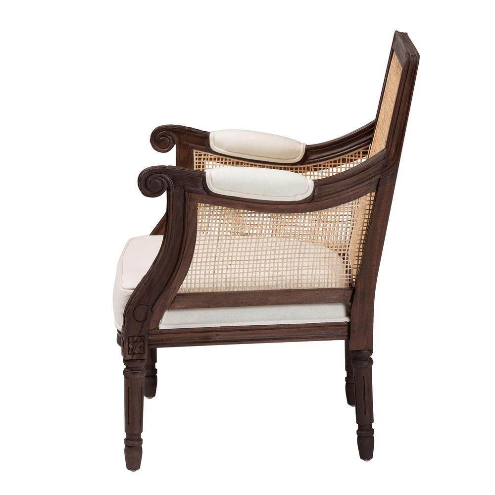 Dark Brown Finished Wood Accent Chair