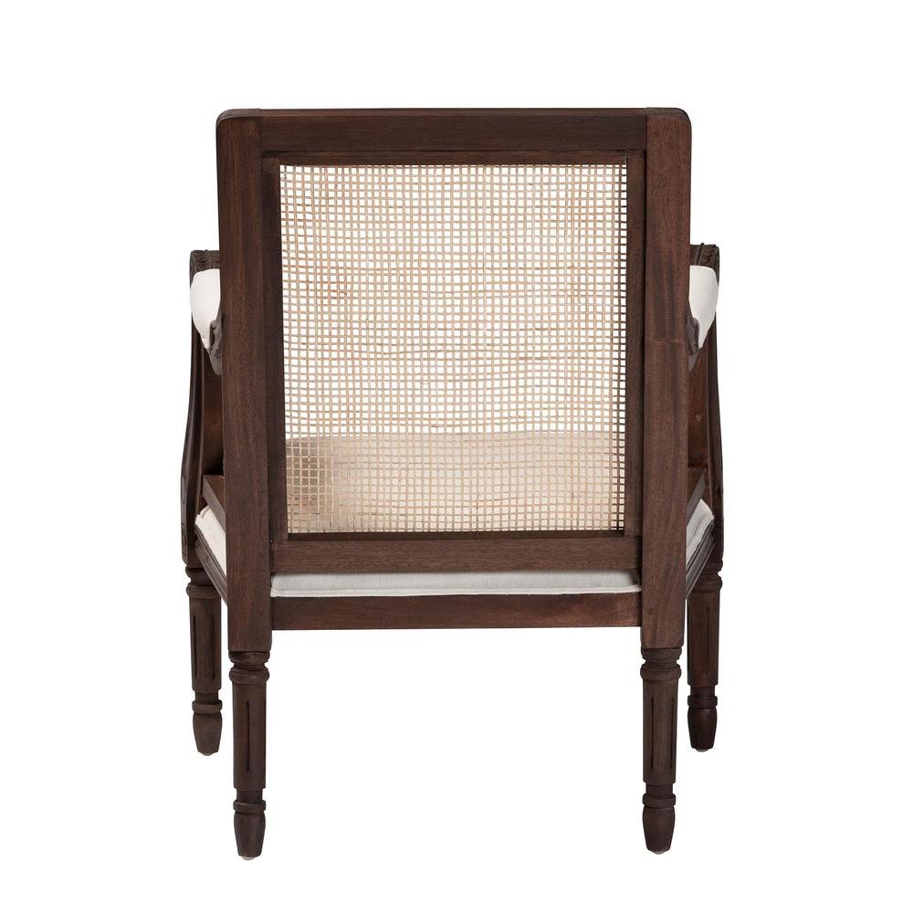 Dark Brown Finished Wood Accent Chair