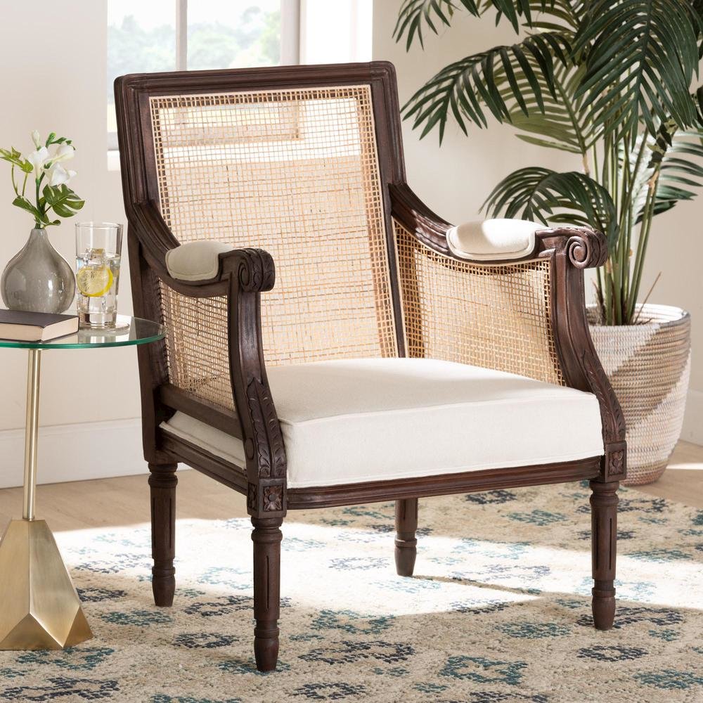 Dark Brown Finished Wood Accent Chair