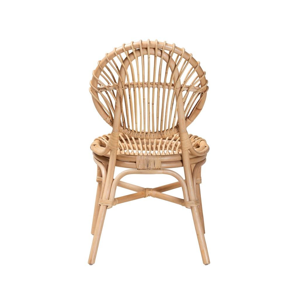 bali & pari Iris Modern Bohemian Natural Brown Rattan Dining Chair