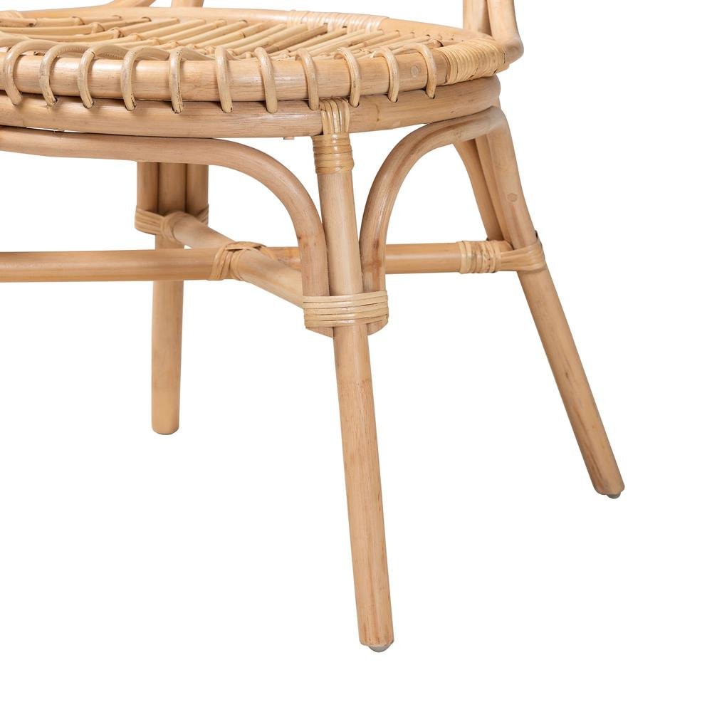 bali & pari Iris Modern Bohemian Natural Brown Rattan Dining Chair