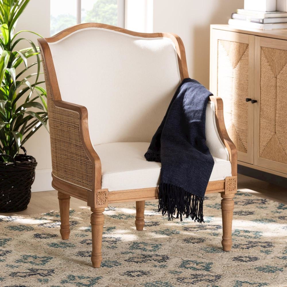 Honey Oak Finished Wood Accent Chair
