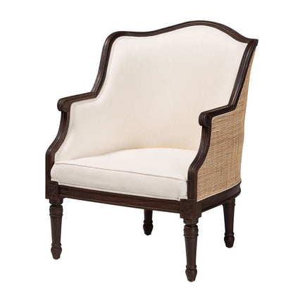 Dark Brown Finished Wood Accent Chair