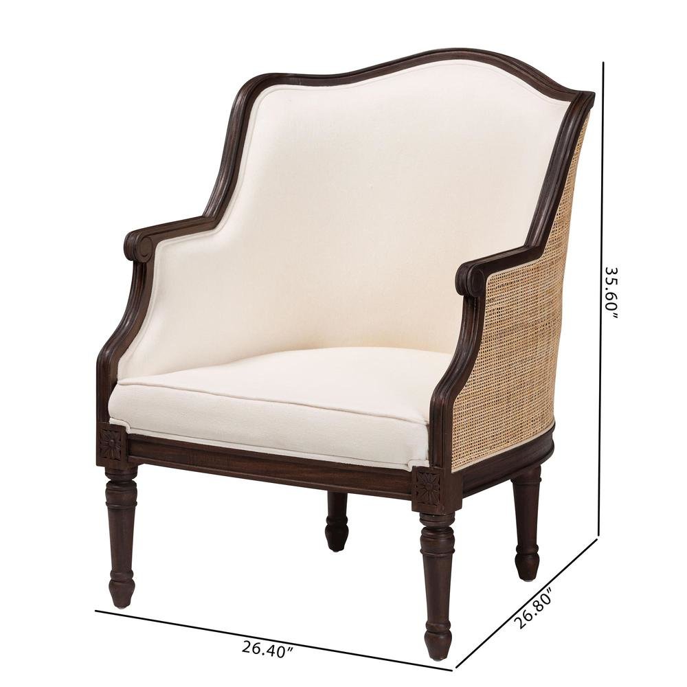 Dark Brown Finished Wood Accent Chair