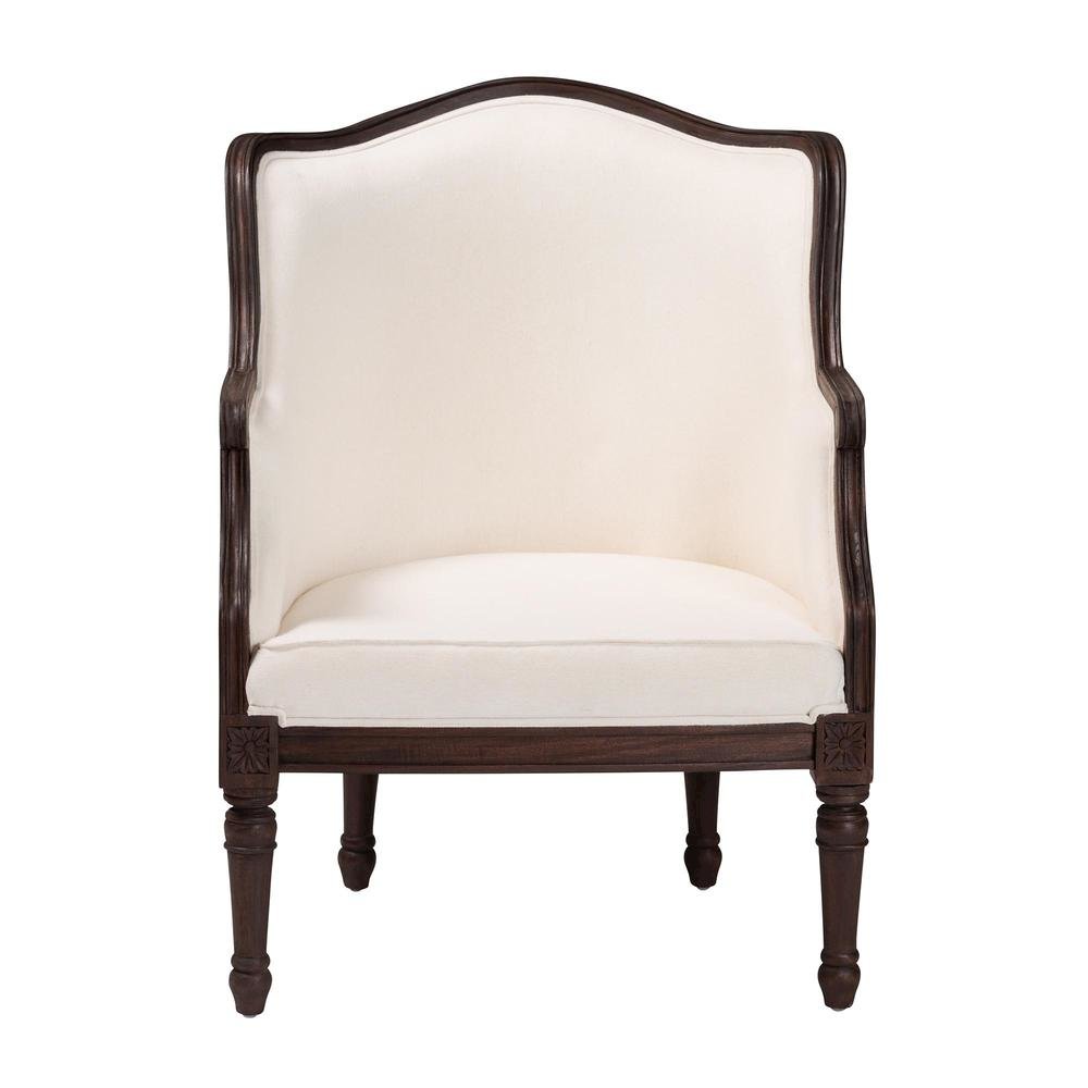 Dark Brown Finished Wood Accent Chair