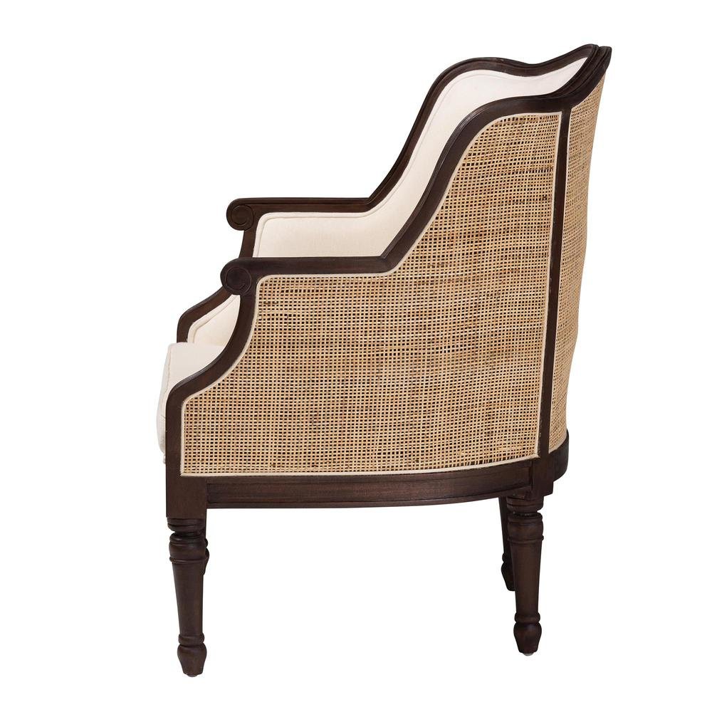 Dark Brown Finished Wood Accent Chair