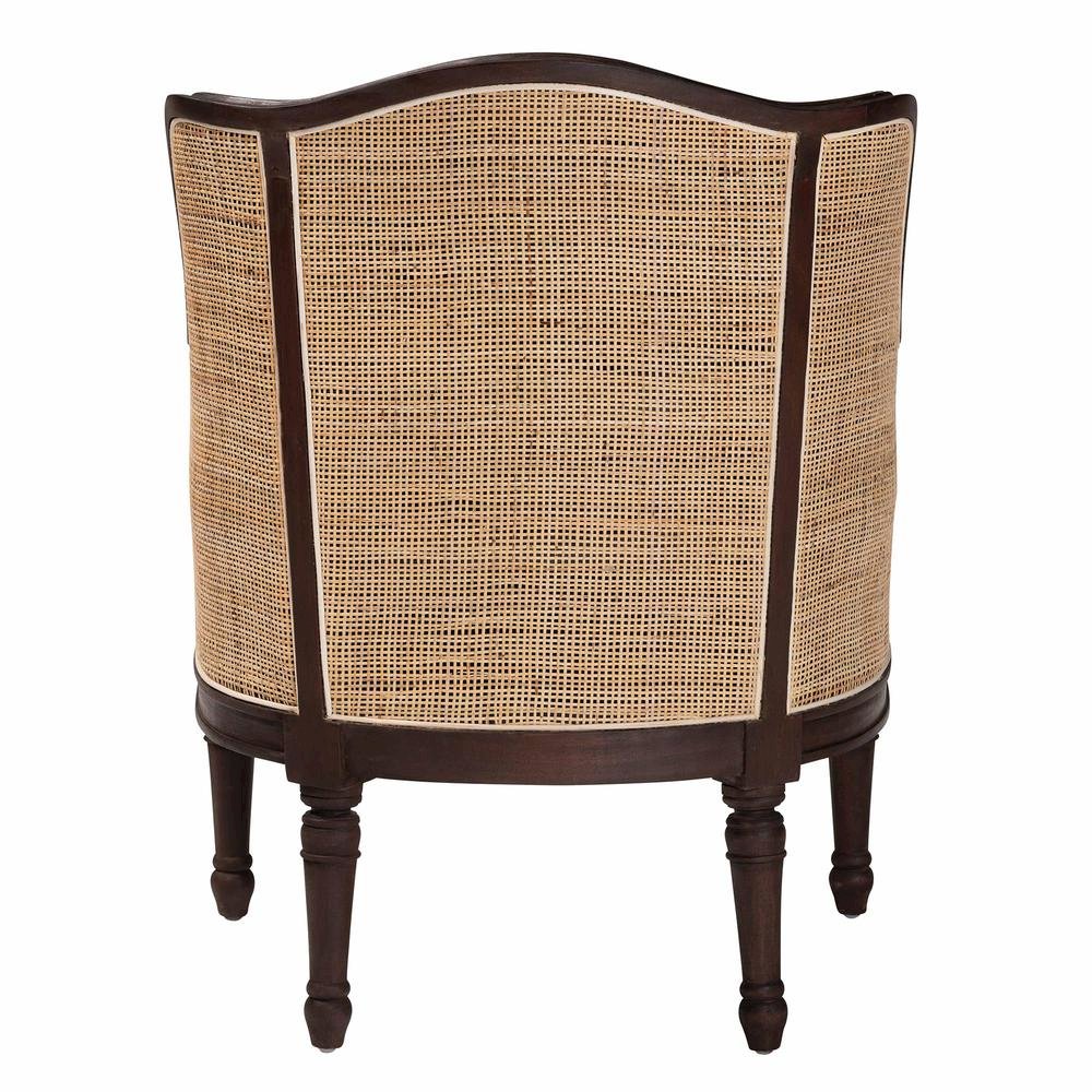 Dark Brown Finished Wood Accent Chair
