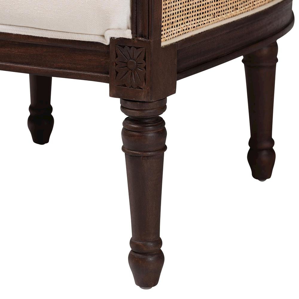 Dark Brown Finished Wood Accent Chair