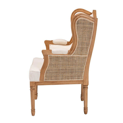 Honey Oak Finished Wood Accent Chair