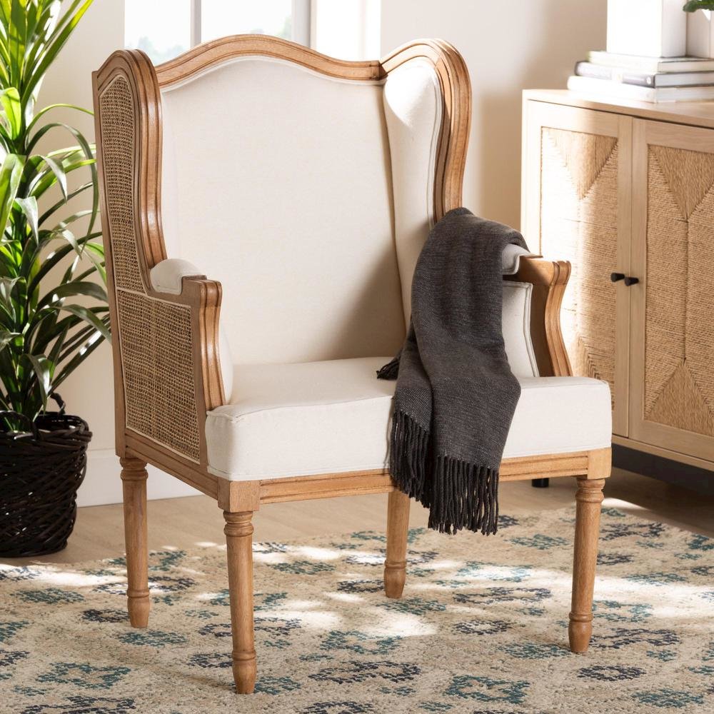 Honey Oak Finished Wood Accent Chair