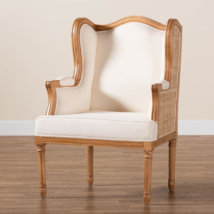 Honey Oak Finished Wood Accent Chair