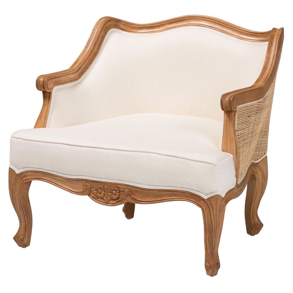Honey Oak Finished Wood Low Seat Accent Chair