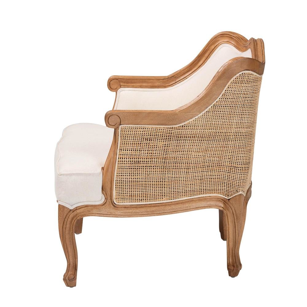 Honey Oak Finished Wood Low Seat Accent Chair