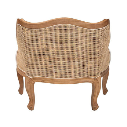 Honey Oak Finished Wood Low Seat Accent Chair