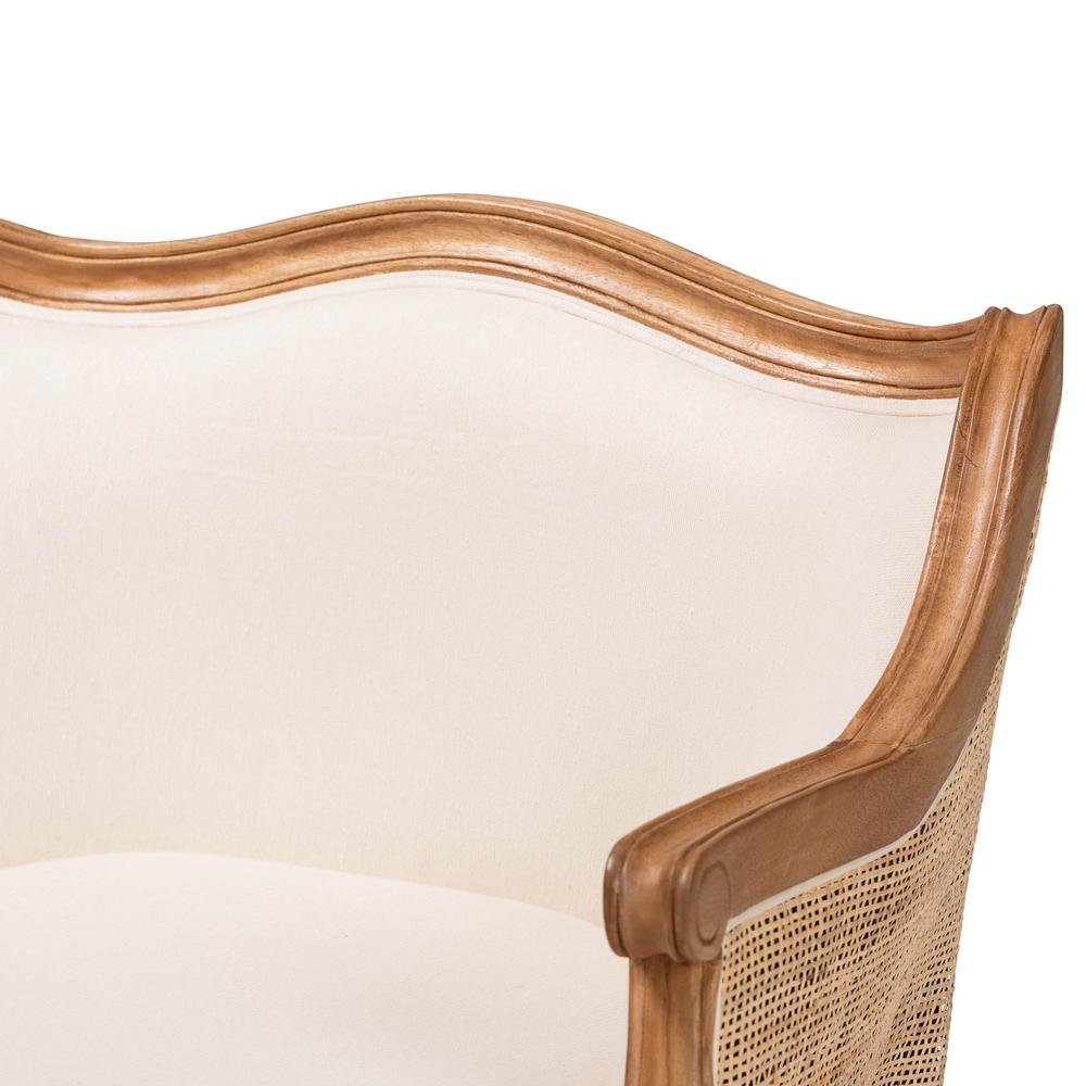 Honey Oak Finished Wood Low Seat Accent Chair