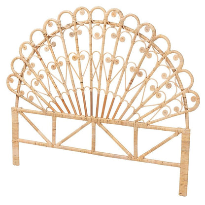 Bohemian Natural Brown Rattan Queen Size Standalone Headboard