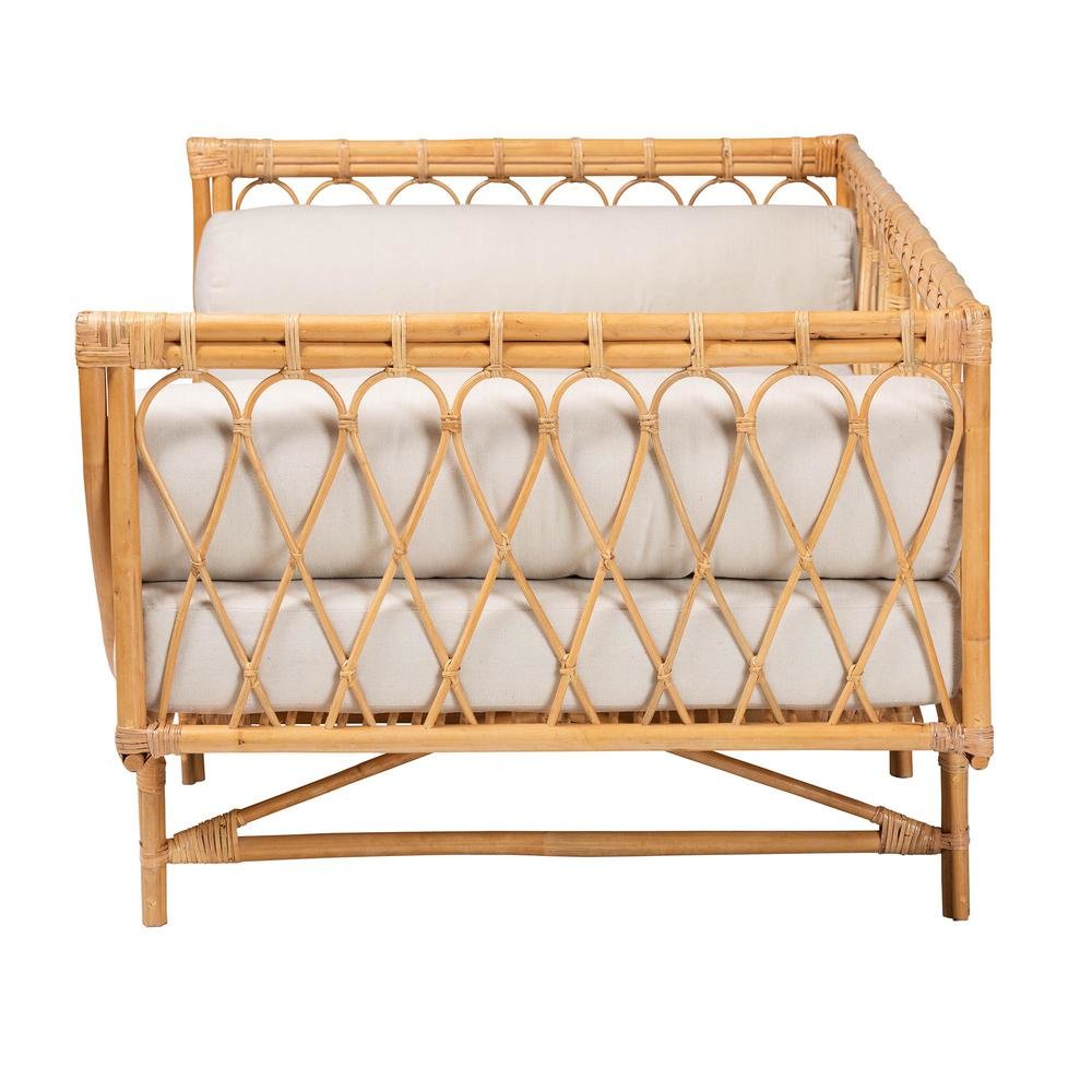 bali & pari Davida Modern Bohemian Natural Brown Rattan Daybed