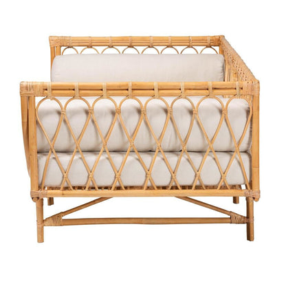 bali & pari Davida Modern Bohemian Natural Brown Rattan Daybed