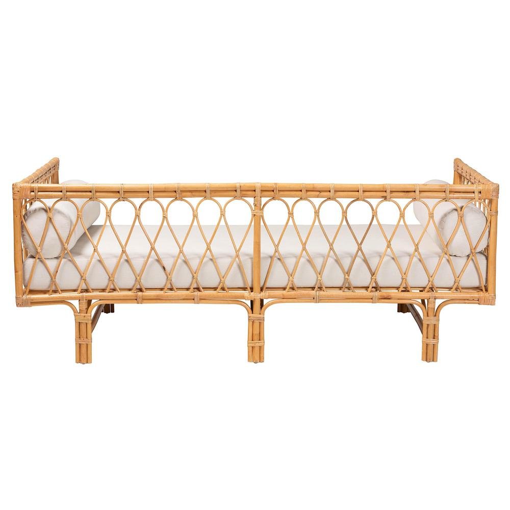bali & pari Davida Modern Bohemian Natural Brown Rattan Daybed