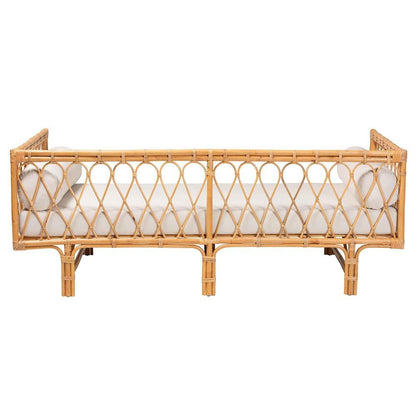 bali & pari Davida Modern Bohemian Natural Brown Rattan Daybed
