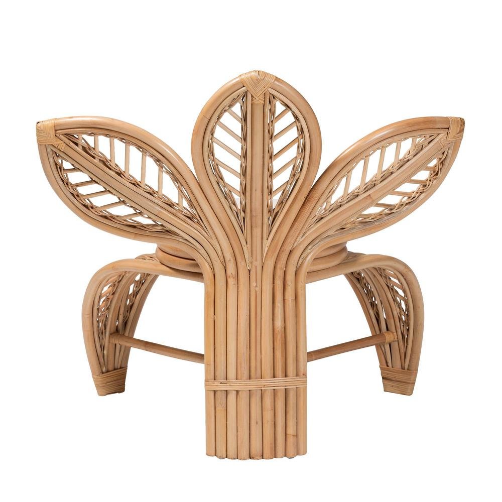 bali & pari Gresham Modern Bohemian Natural Rattan Leaf Accent Chair