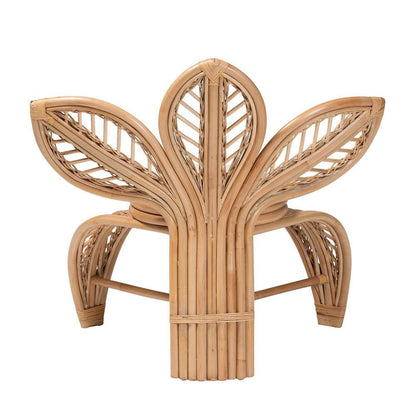 bali & pari Gresham Modern Bohemian Natural Rattan Leaf Accent Chair