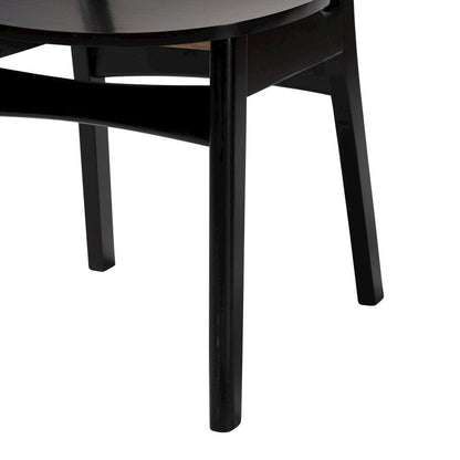 Dark Brown Finished Wood and Rattan 2-Piece Dining Chair Set