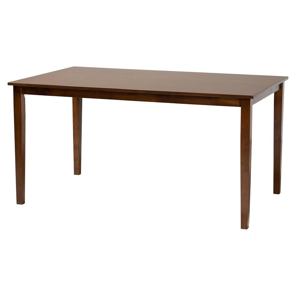 Walnut Brown Finished Wood and Rattan 7-Piece Dining Set