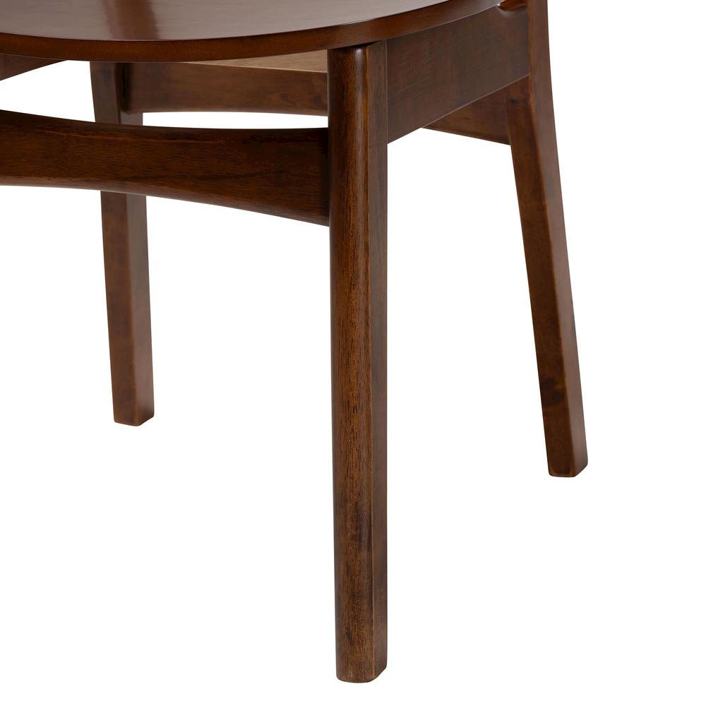 Walnut Brown Finished Wood and Rattan 7-Piece Dining Set