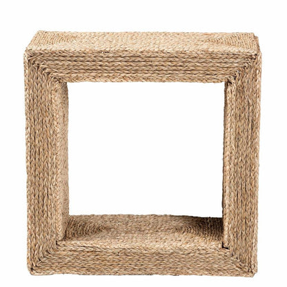 Adonica Modern Bohemian Natural Brown Jute and Wood End Table