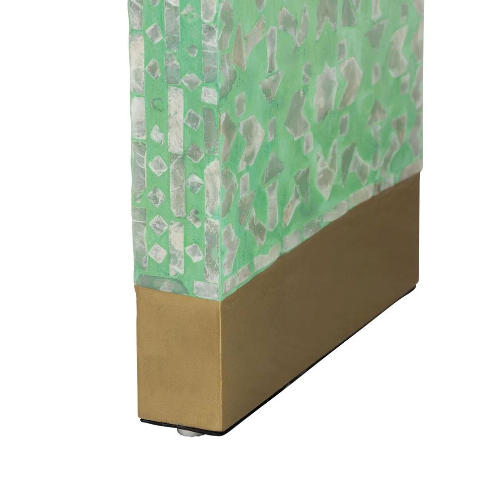 Didrika Modern Bohemian Seafoam Green Mother of Peral Console Table