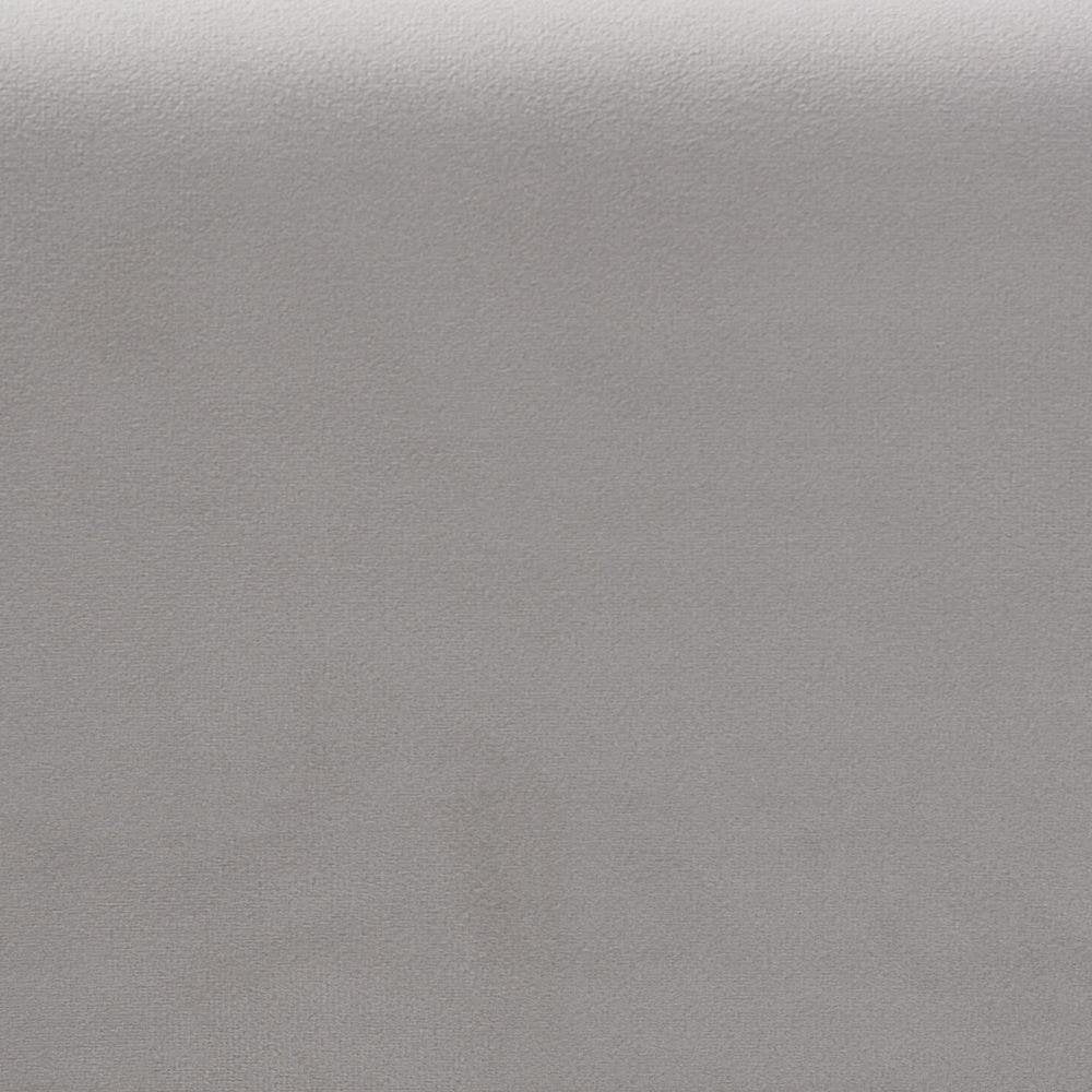 Light Grey Velvet Fabric and Walnut Brown Finished Wood Queen Size Platform Bed